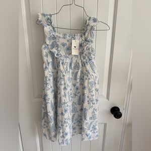 Girls Hope & Henry Floral Blue and White Dress size 10 new NWT